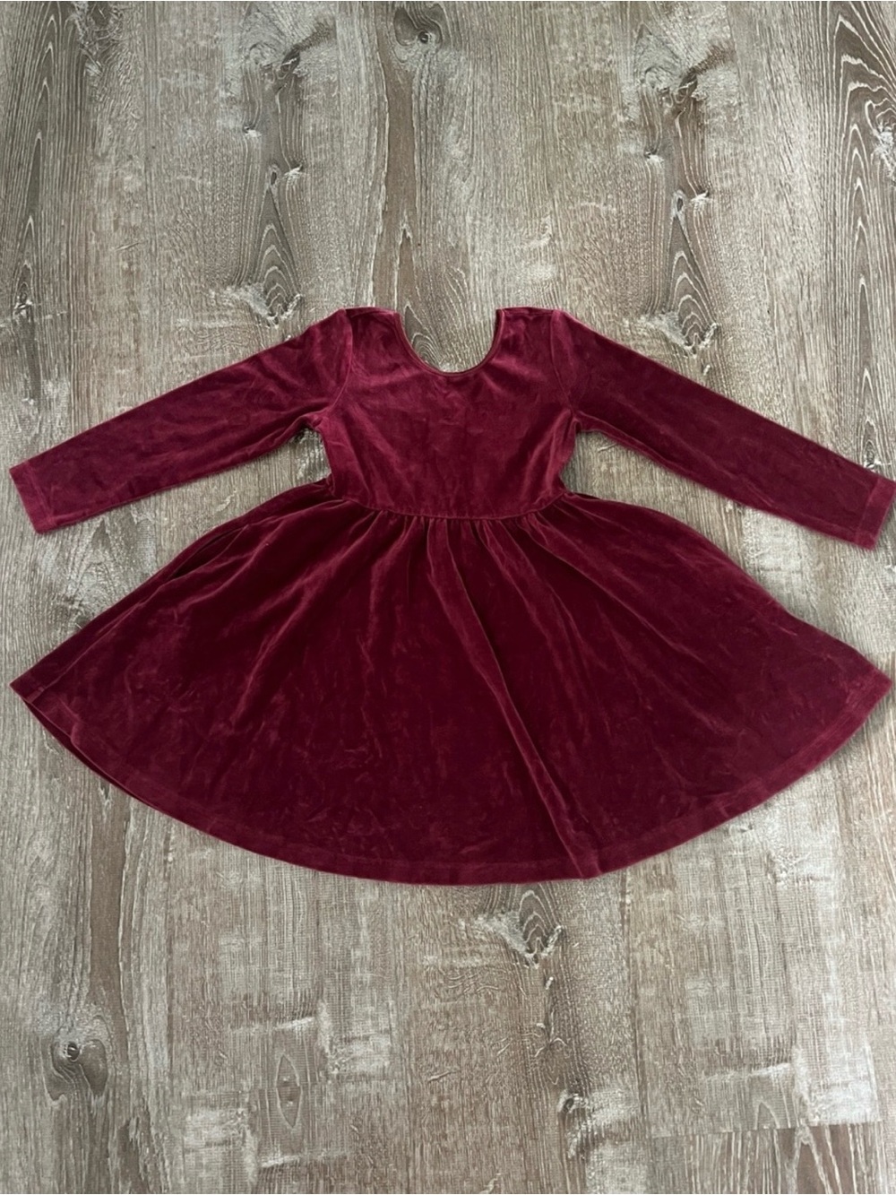 Hanna Andersson Maroon Velour Skater Dress size 5
